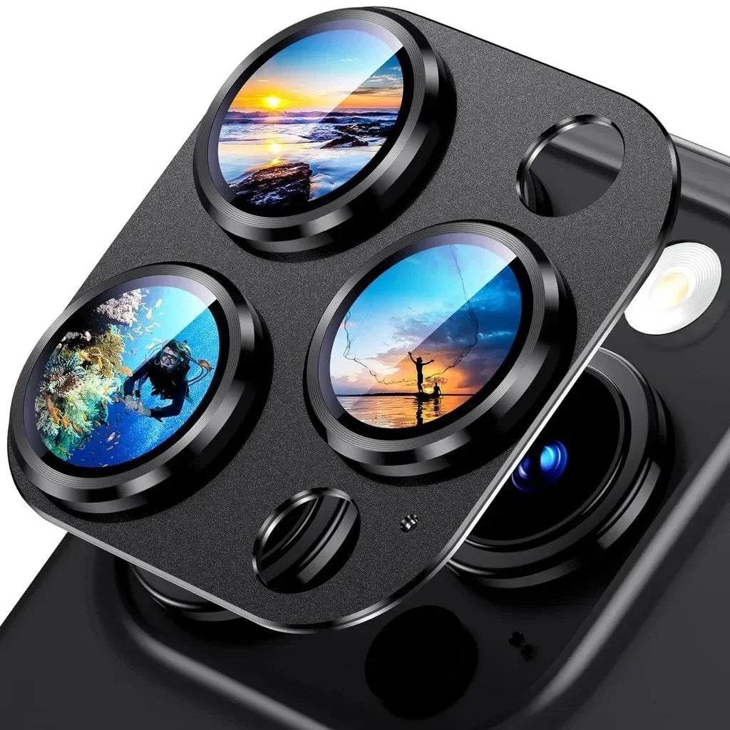 Metal Camera Lens Protector For IPhone 15 16Pro Max Aluminum Alloy Tempered Glass Cover Screen Protector For IPhone 15 16Pro