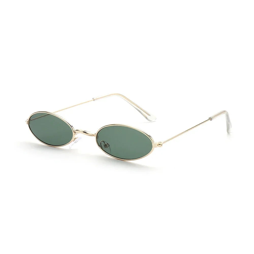 1PC Vintage Small Frame Shades Retro Oval Black Sunglasses Unisex Luxury Brand Designer Pink Sun Glasses Female Travel Eyewear