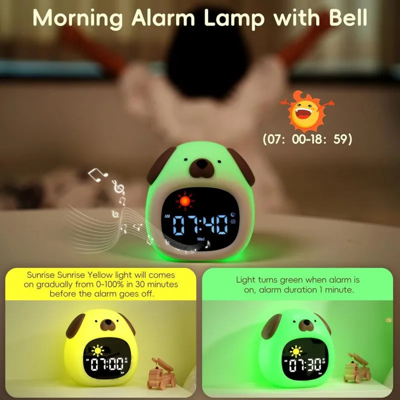 Cute Puppy Night Light Alarm Clock