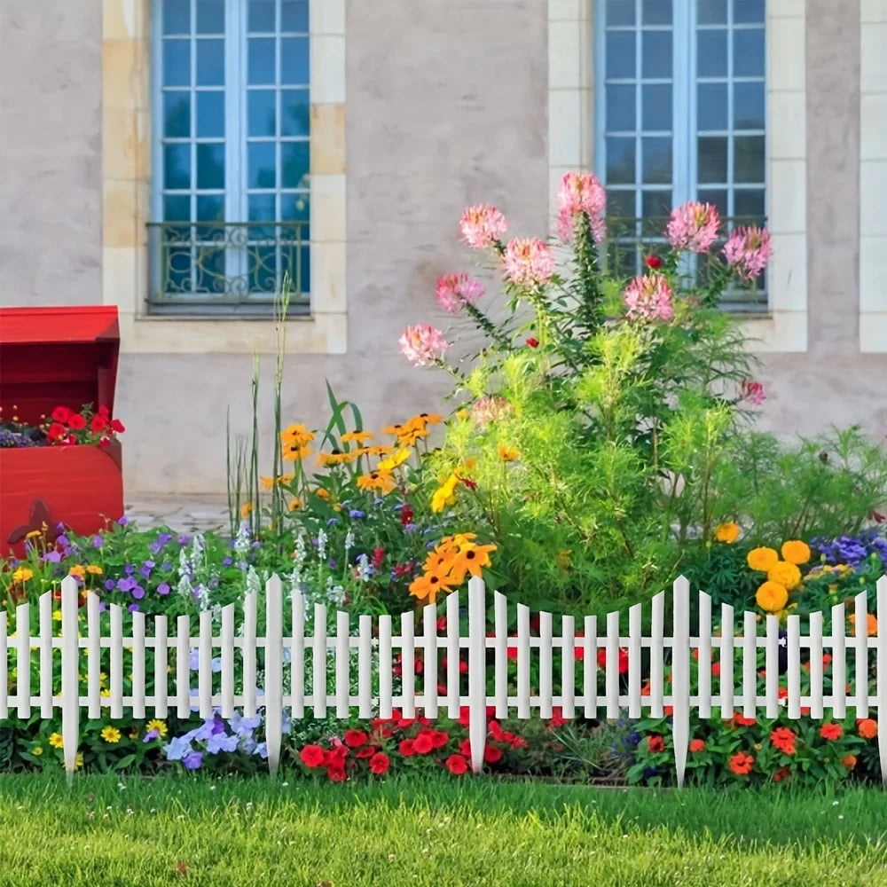 4PCS Garden Fences, Outdoor Lawn Pile Plastic Edge, Flower Fences, Decorative Plastic Lawn Edge Fences, Pet Dog Fences