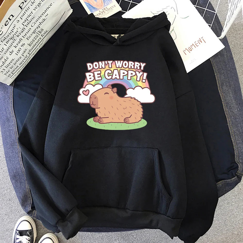 Sudadera con capucha de capibara "Don't Worry Be Cappy"
