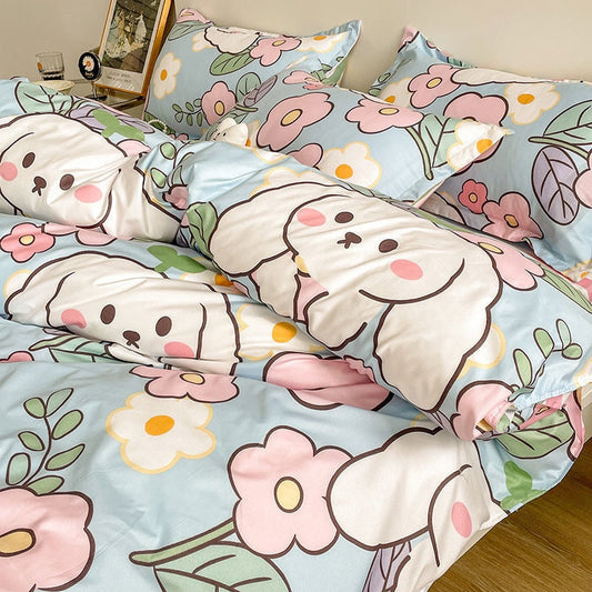 Funda Nórdica Conejo y Flores