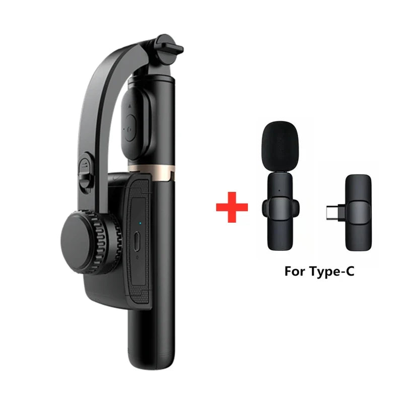 Roreta 2024 NEW Gimbal Stabilizer Selfie Stick Foldable Wireless Tripod with Bluetooth Shutter Monopod for IOS Android