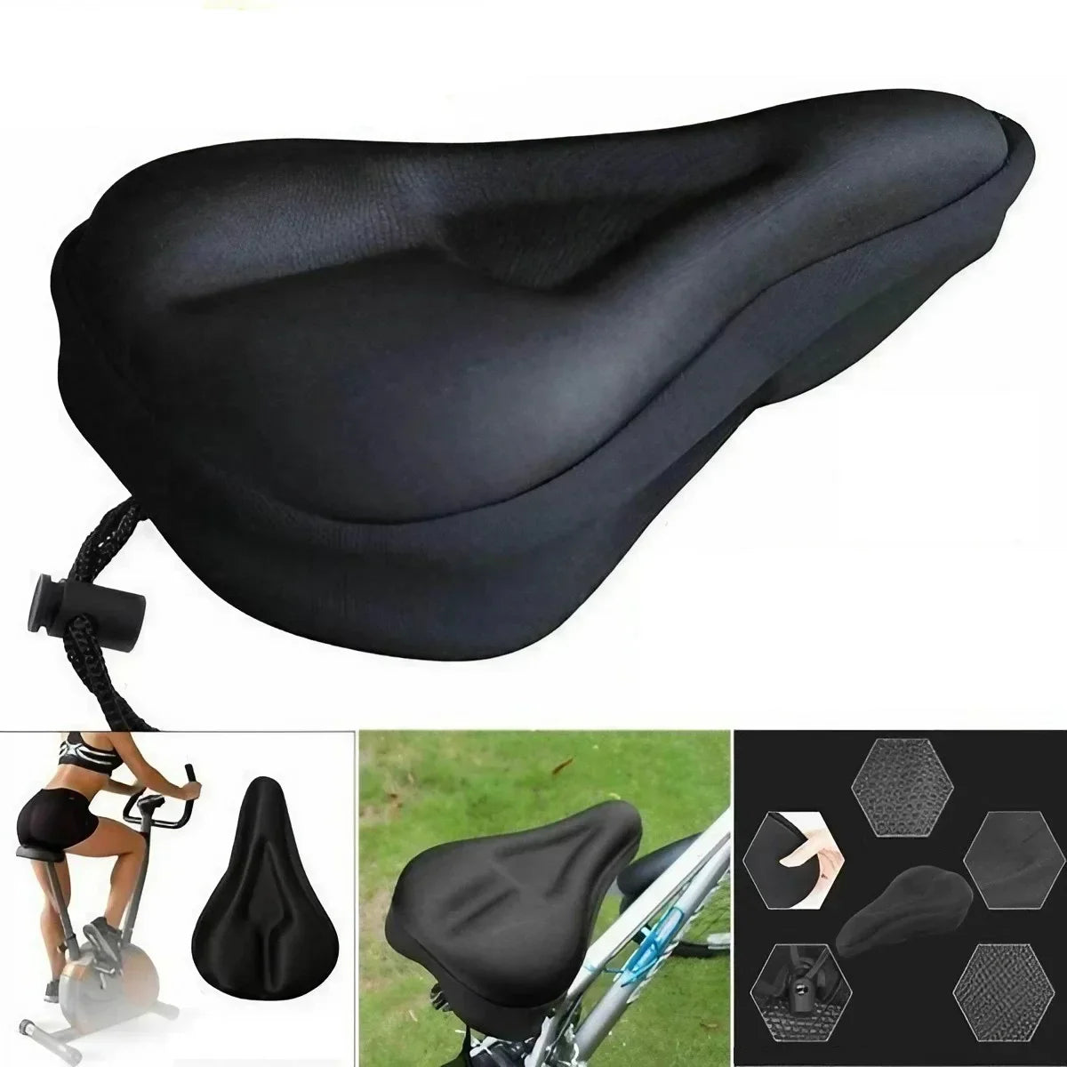 Wide Gel Bike Seat Cushion for Comfort