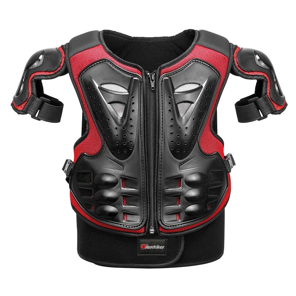 Kid's Motorcycle Armor Vest Protection Motocross Body Armor Jacket Protective Armors Riding Kneepads Moto Full Armor Children