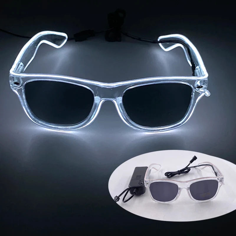 Halloween Funny Sunglasses Personalized Eyewear Alien Style Glasses Luminous Neon Glasses For Rave Festival Club Party Props
