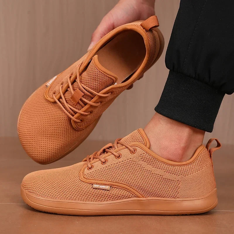 2025 Summer Men's Running Shoes Barefoot Fitness Mesh Sports Shoes Women Flat Bottom Wide Foot Shoes Slow Running Brand Sneakers