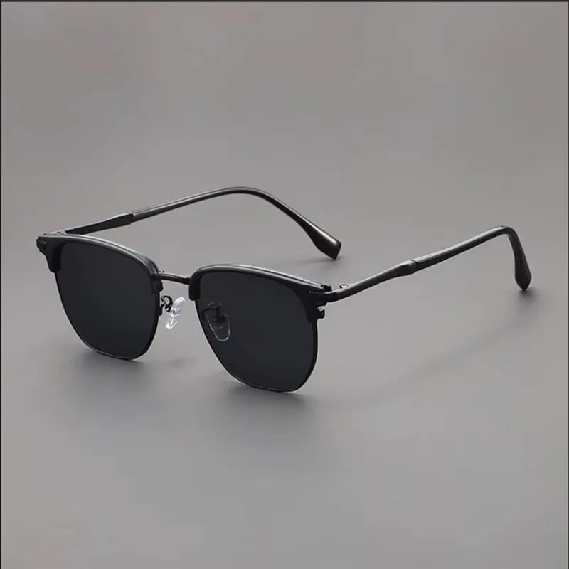 Vintage Square Metal Frame Sunglasses for Men and Women, Retro Unisex Fashion UV400 Protection Eyewear