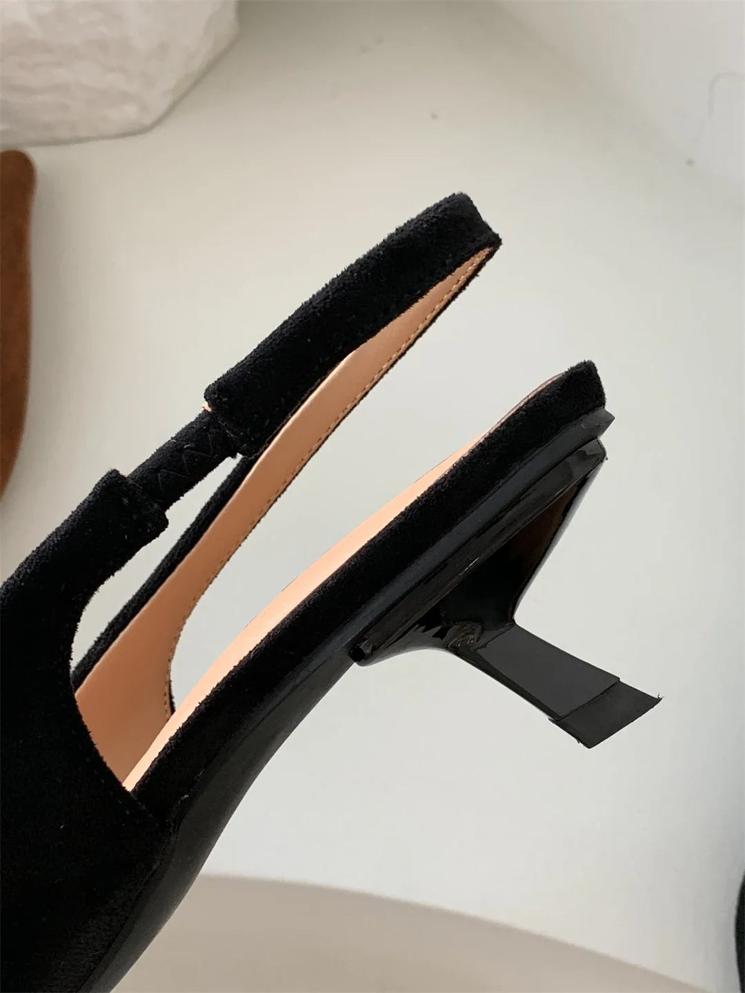 Bailamos Women Sandals Pointed Toe Elegant Low-heel Shoes Summer Fashion Slingback Woman Mules Shoes Pumps Dress Shoes
