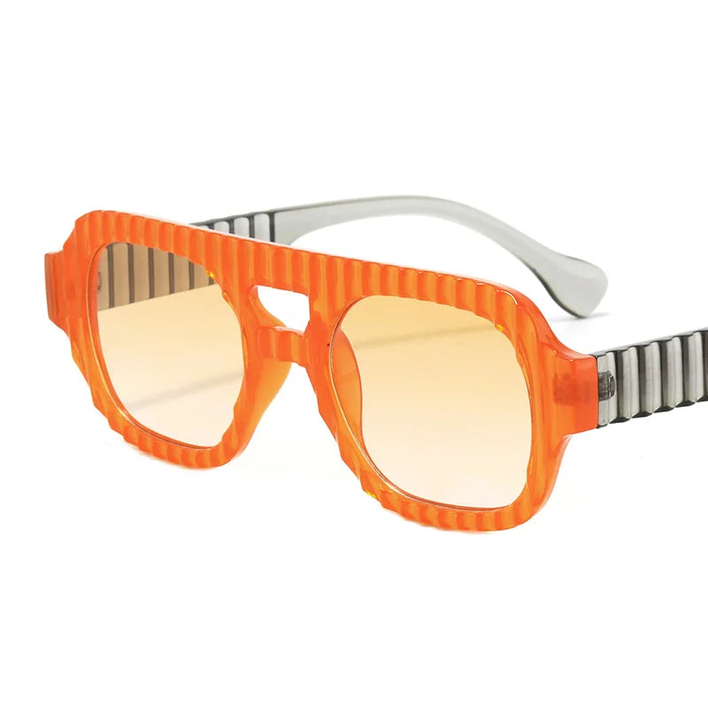 New Retro Double Beam Square Women Sunglasses Gradient Shades Design Men High Quality Sun Glasses UV400