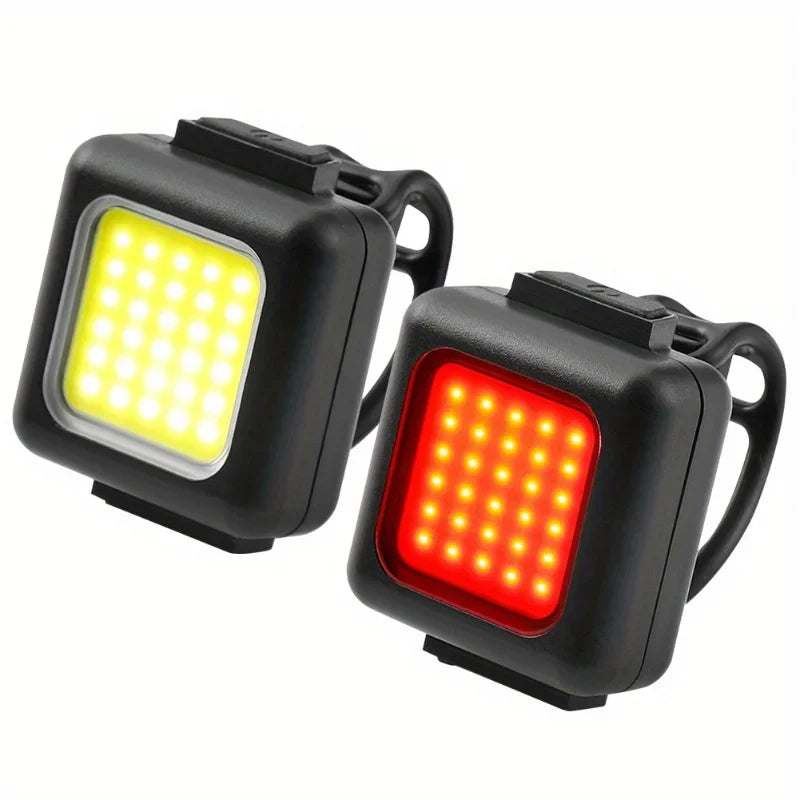 2Pcs Mini Mountain Lights Multi-Functional Strong Light Bicycle Front Light Tail Light Outdoor Backpack Clip Light Bicycle Flashlight