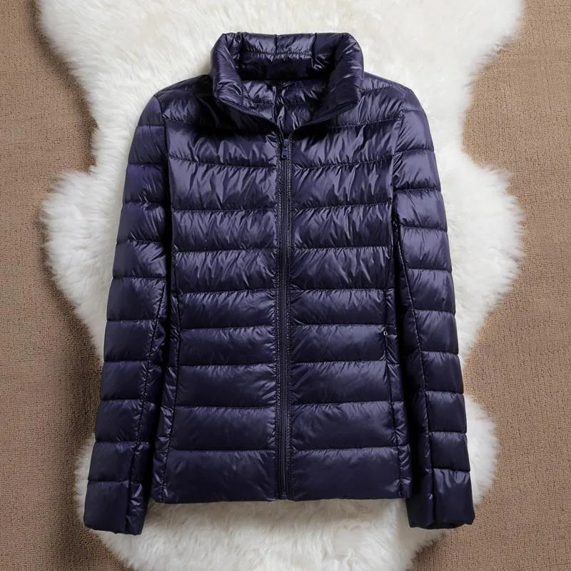 Light Down Coat Women Spring Jacket Fashion Short Ultra Lightweight Packable Puffer Coats Female Down Warm Slim Fit Parkas