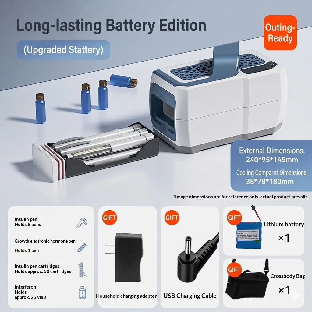 16800mah Portable Insulin Cooler Case Mini Medicine Refrigerator 0-18c