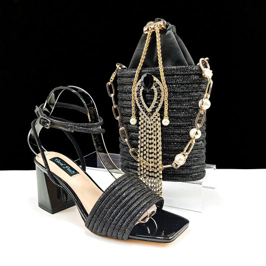 Zapatos de Mujer Último Diseño Italiano con Bolso a juego Conjunto HJJ1-23