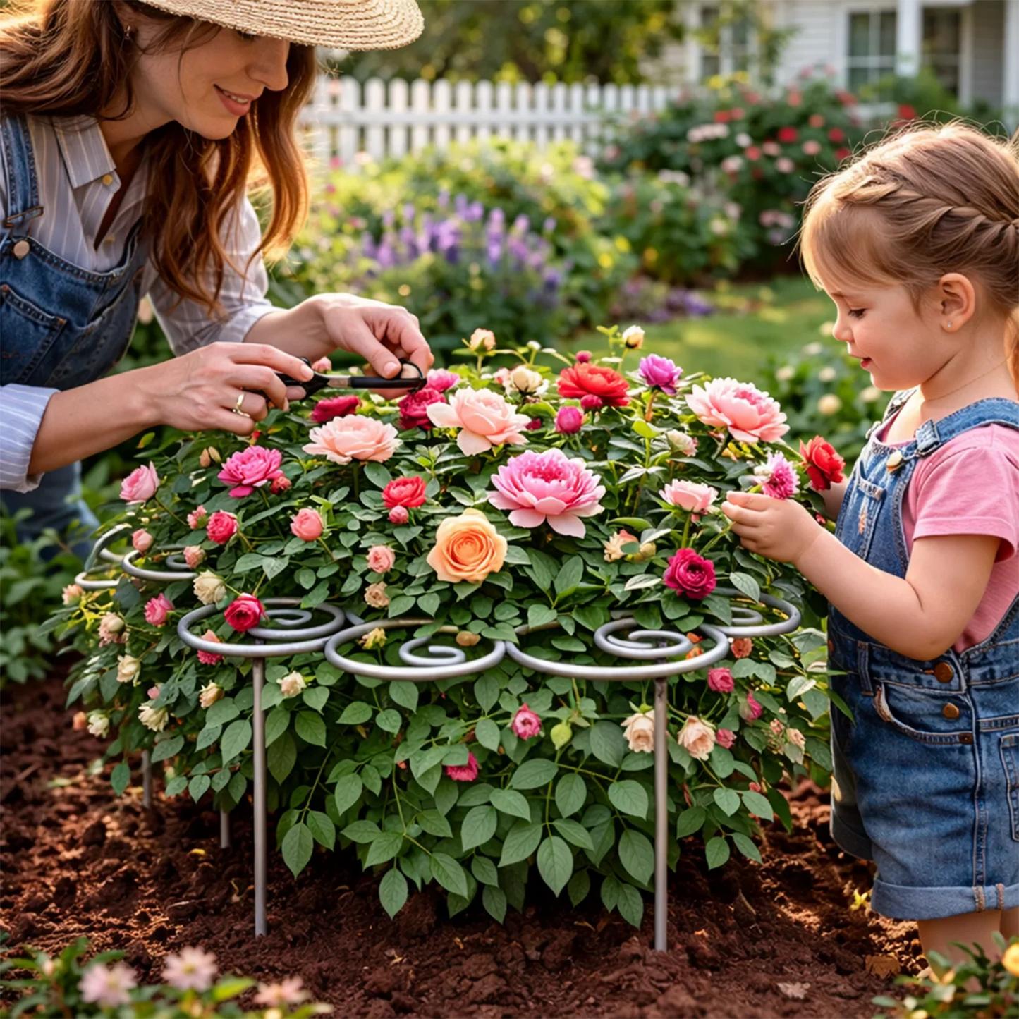 Peony Cage Heavy Duty Metal Weather-Resistant Grow Through Plant Support for Tall Heavy Flowers Peonies Roses Hydrangeas