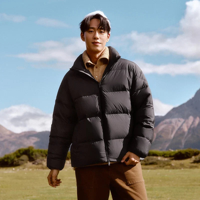 Semir Down Jacket Men Winter Three-proof Windproof Waterproof Stain Resistant Thick Stand Collar Puffer Coat Lightweight Warm