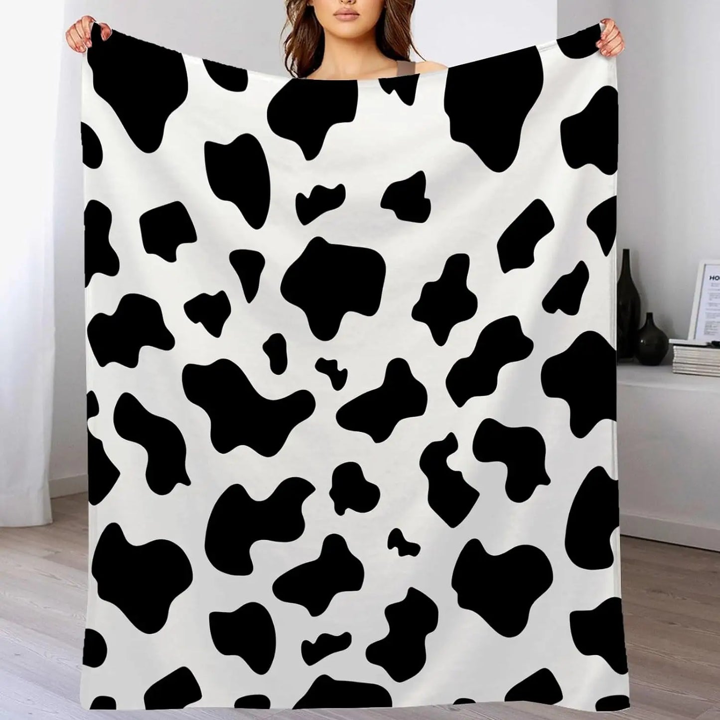 Manta de Franela Estampado de Vaca