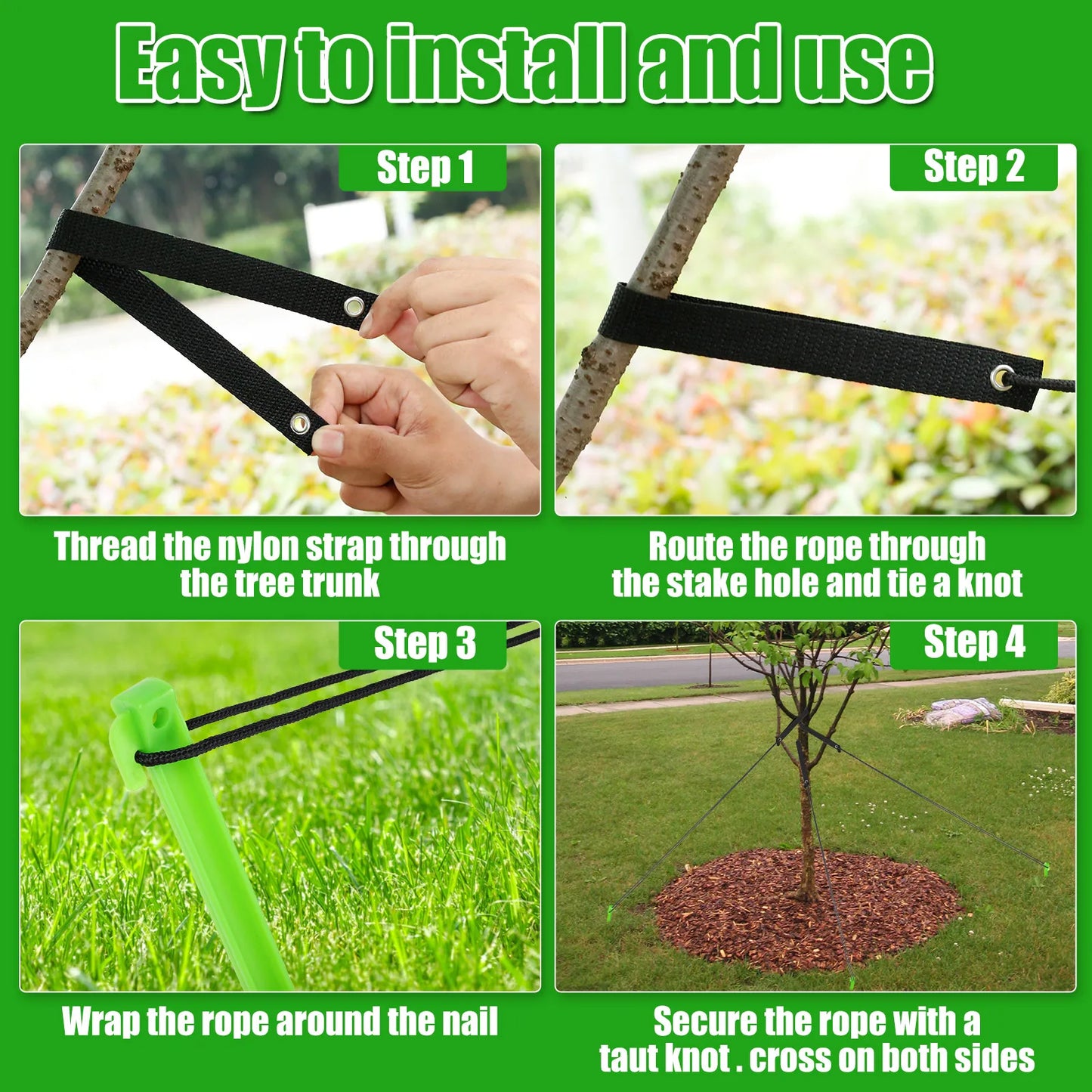 1/3 Set Tree Stake Kit 12in Plastic Sapling Tree Stake Support with