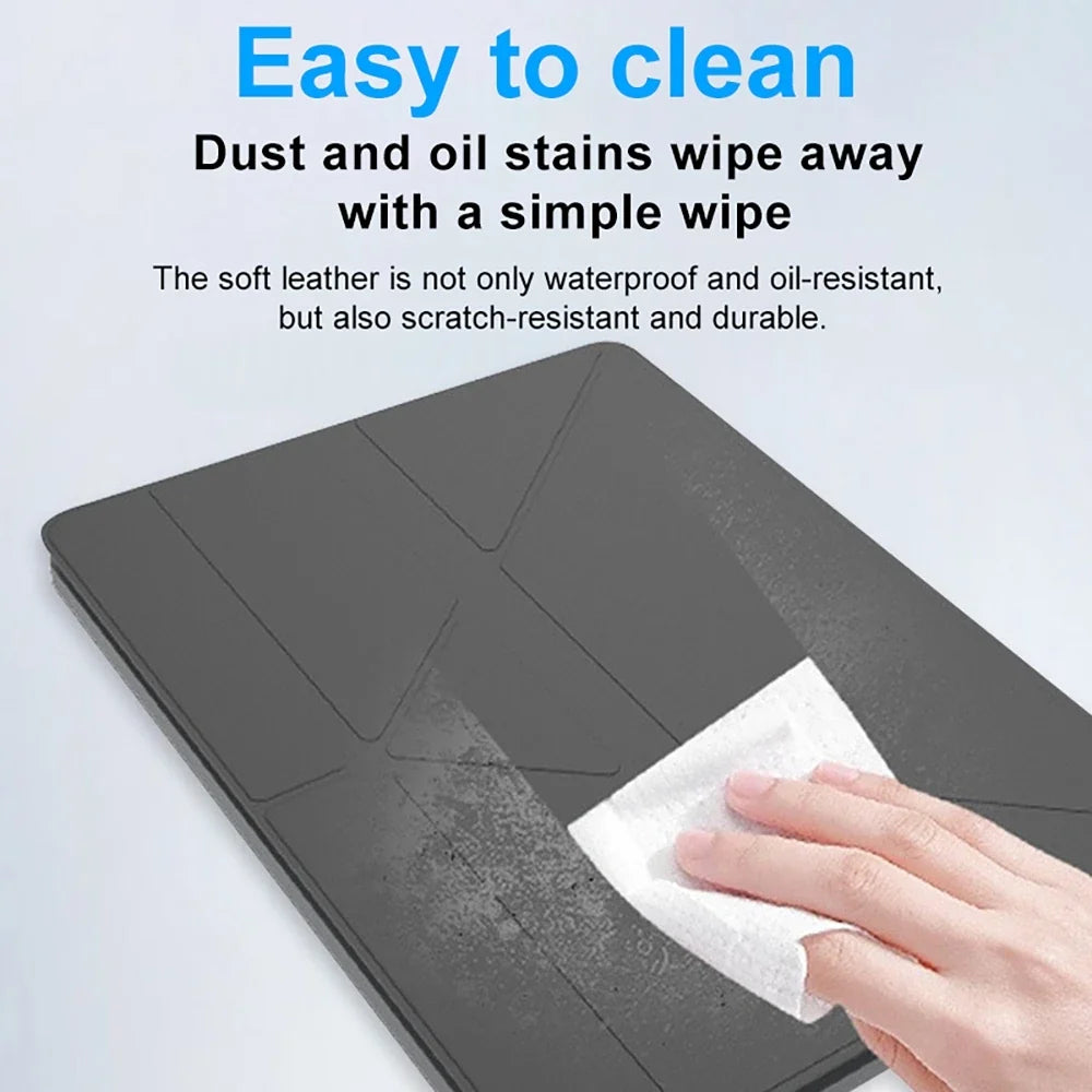 bluetooth Wireless Keyboard for Tablet/Phone/PC, Foldable Keyboard w/ Detachable Magnetic Leather Stand Ultra-Long Battery Life