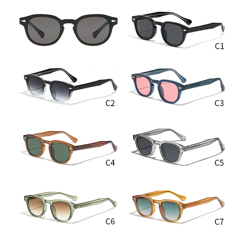 HBK Fashion Men's Sunglasses Gradient Lens Design Sun Glasses Simple Round Women Daily Wear Outdoor Shopping Travel Party