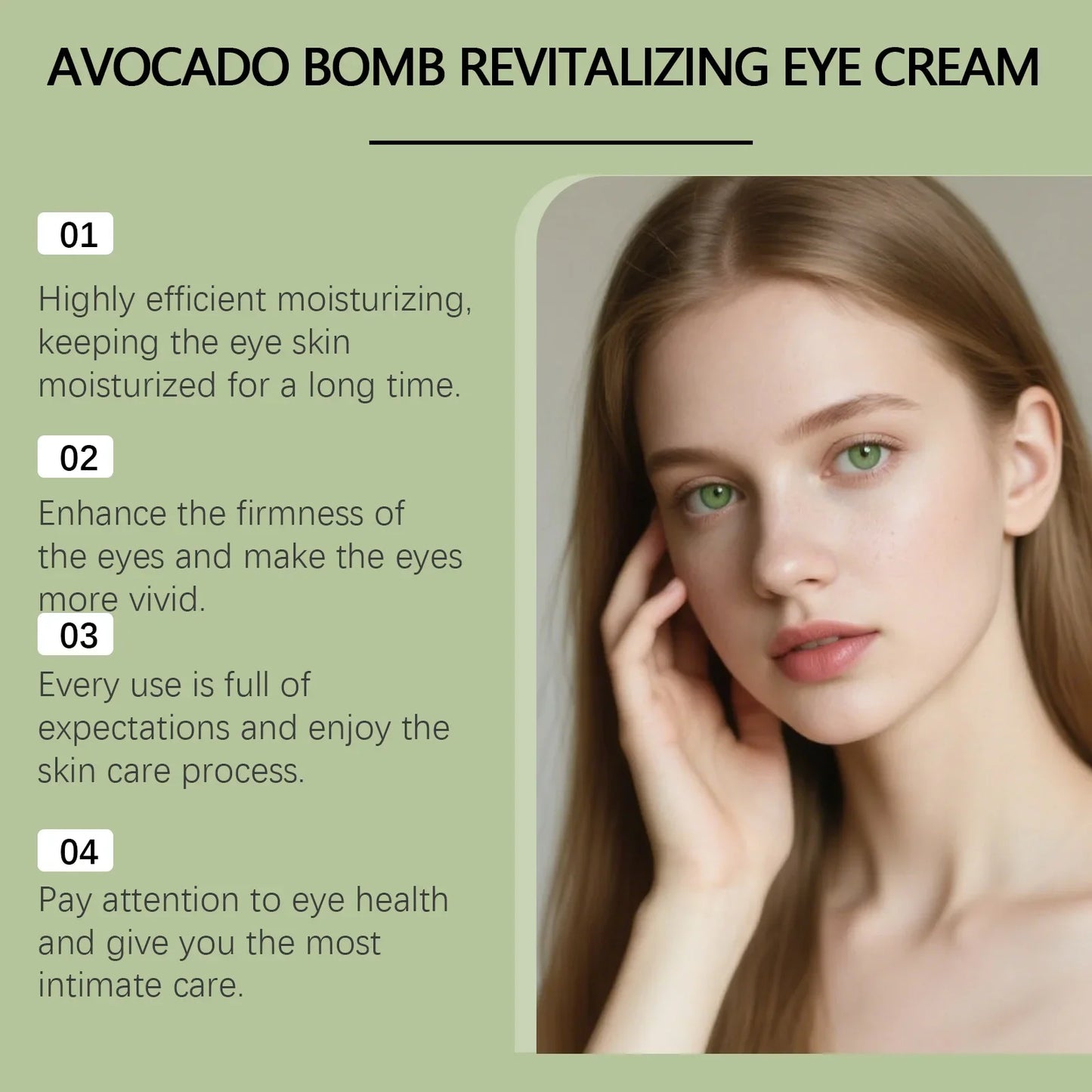 Avocado Eye Cream Fades Fine Lines & Wrinkles Firming Smoothing Eye Area Anti Puffiness Dark Circle Corrector for Youthful Eyes