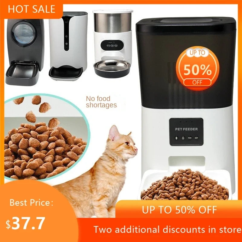 Intelligent Pet Feeder Timed Automatic Quantitative Feeding Machine For Cats Cat Food Dog Food Self-service Feeding For Dogs New