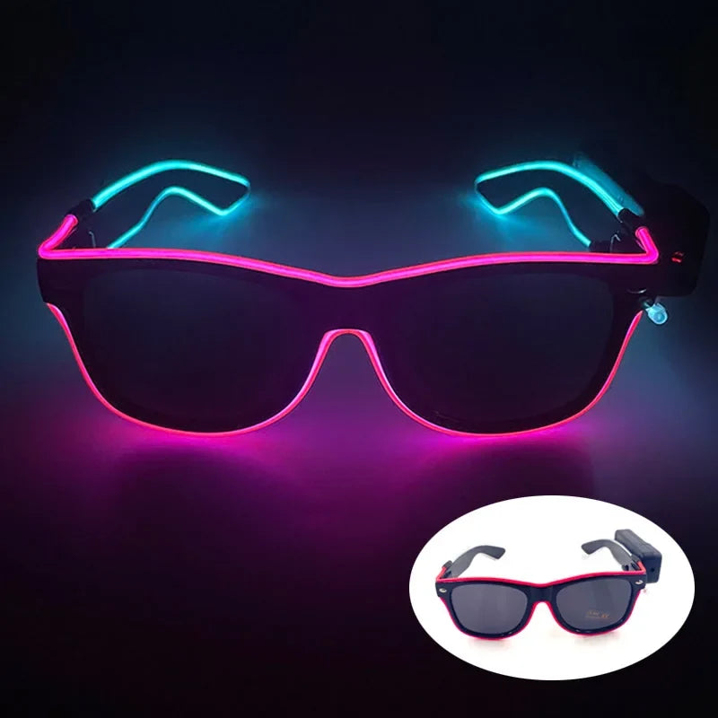 New Cool Wireless Glowing LED Light Up Glasses Luminous Neon Sunglasses For Wedding Rave Festival Party Disco Nightclub Gift