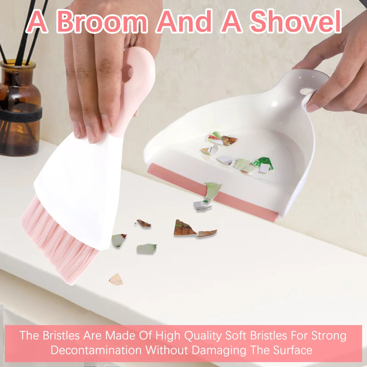 Mini Dustpan And Brush Set Desktop Cleaning Kit For Office Desk