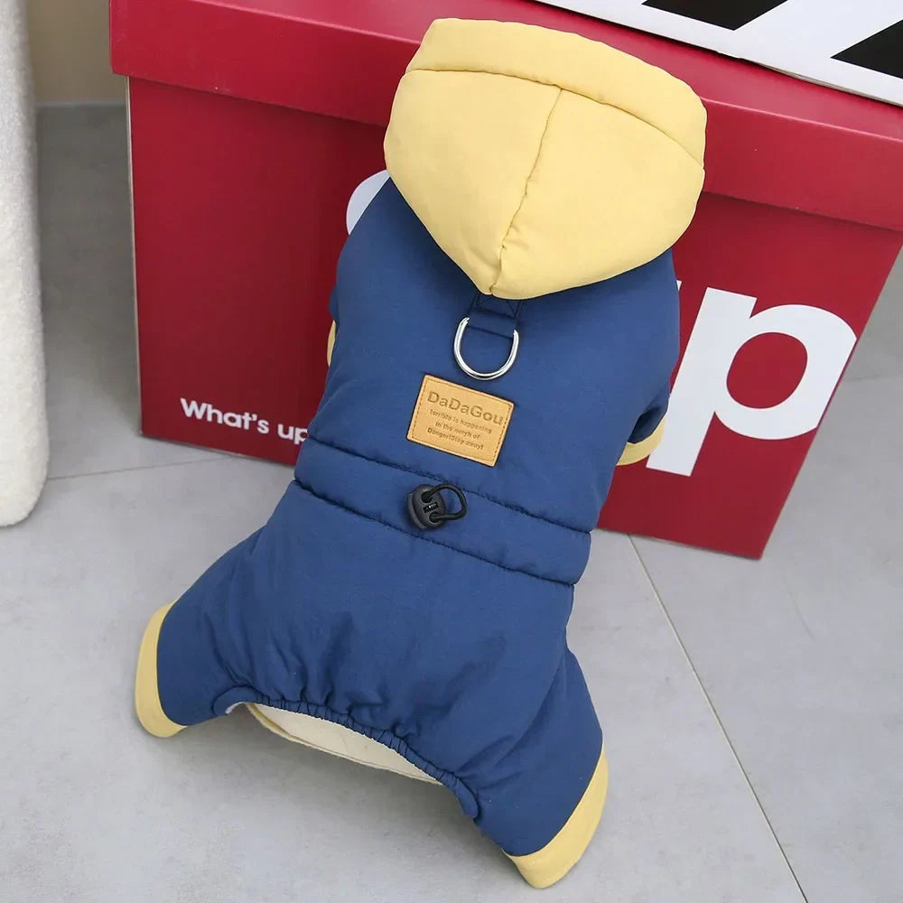 Waterproof Pet Clothes for Dog Winter Warm Dog Jacket Coat Cat Small Dog Hooded Jumpsuit Snowsuit Puppy Outfits for Cold Weather