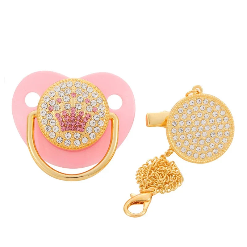 Baby Shower Gifts Baby Pacifier Rhinestone Pacifier Clips Princess
