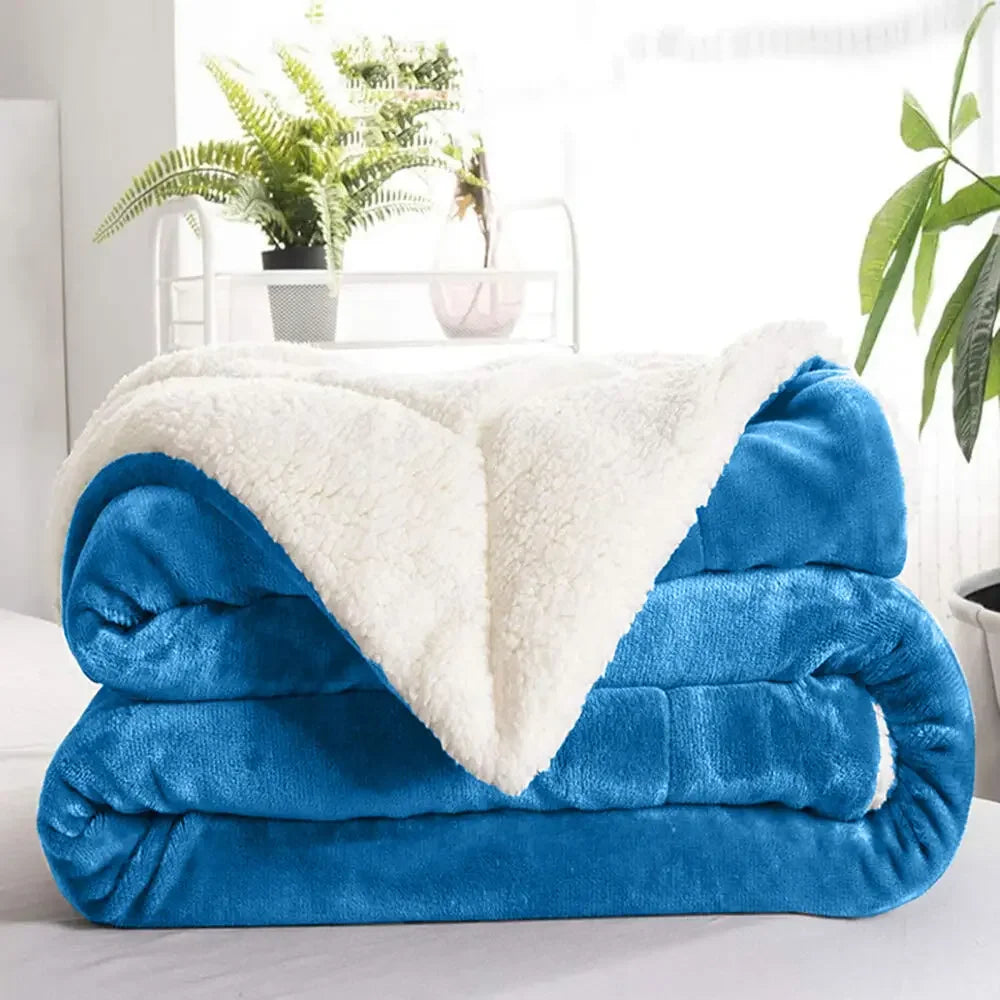 Sherpa Blanket Twin Thick Warm Blanket for Winter Bed Super Soft Fuzzy Flannel Fleece/Wool like Reversible Velvet Plush Blanket