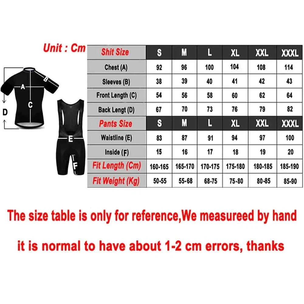 Black Cycling Jersey and Bib Shorts Set