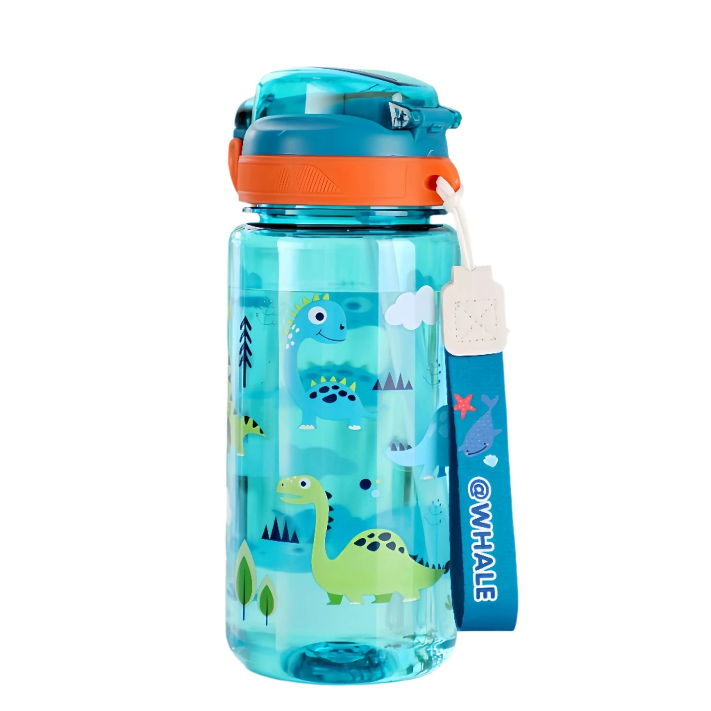 600ml Dinosaur Water Bottle with Silicone Straw