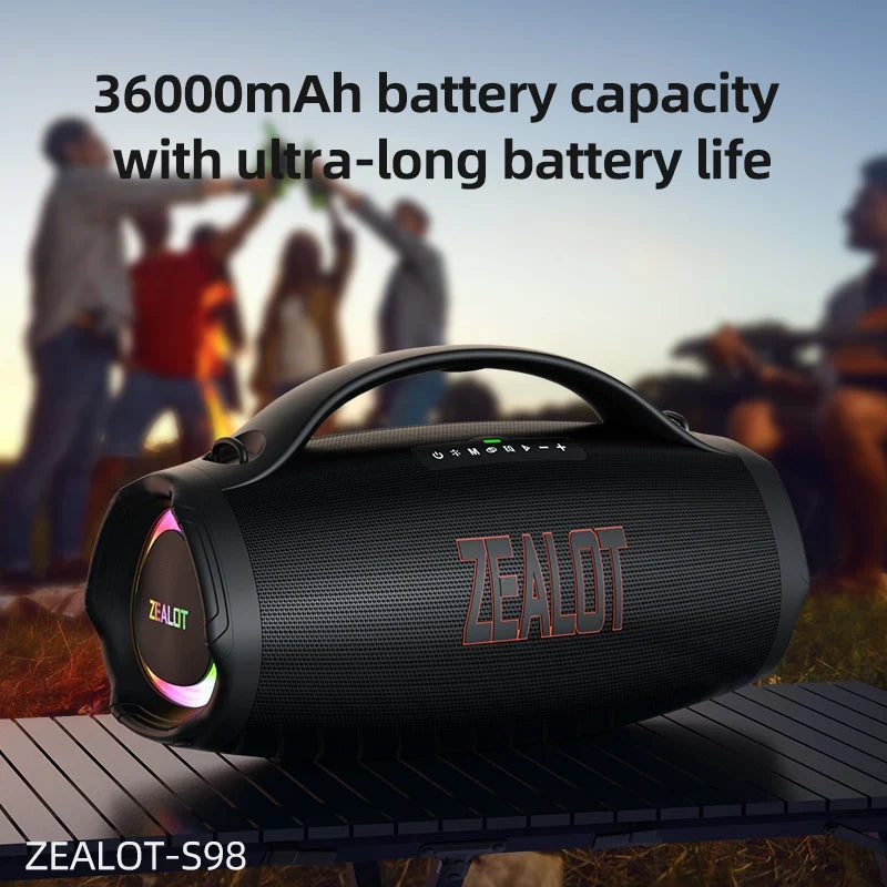 ZEALOT S98 160W Big Power Portable Bluetooth Speaker Wireless TWS Subwoofer Bluetooth Speaker Waterproof Mobile HIFI Quality