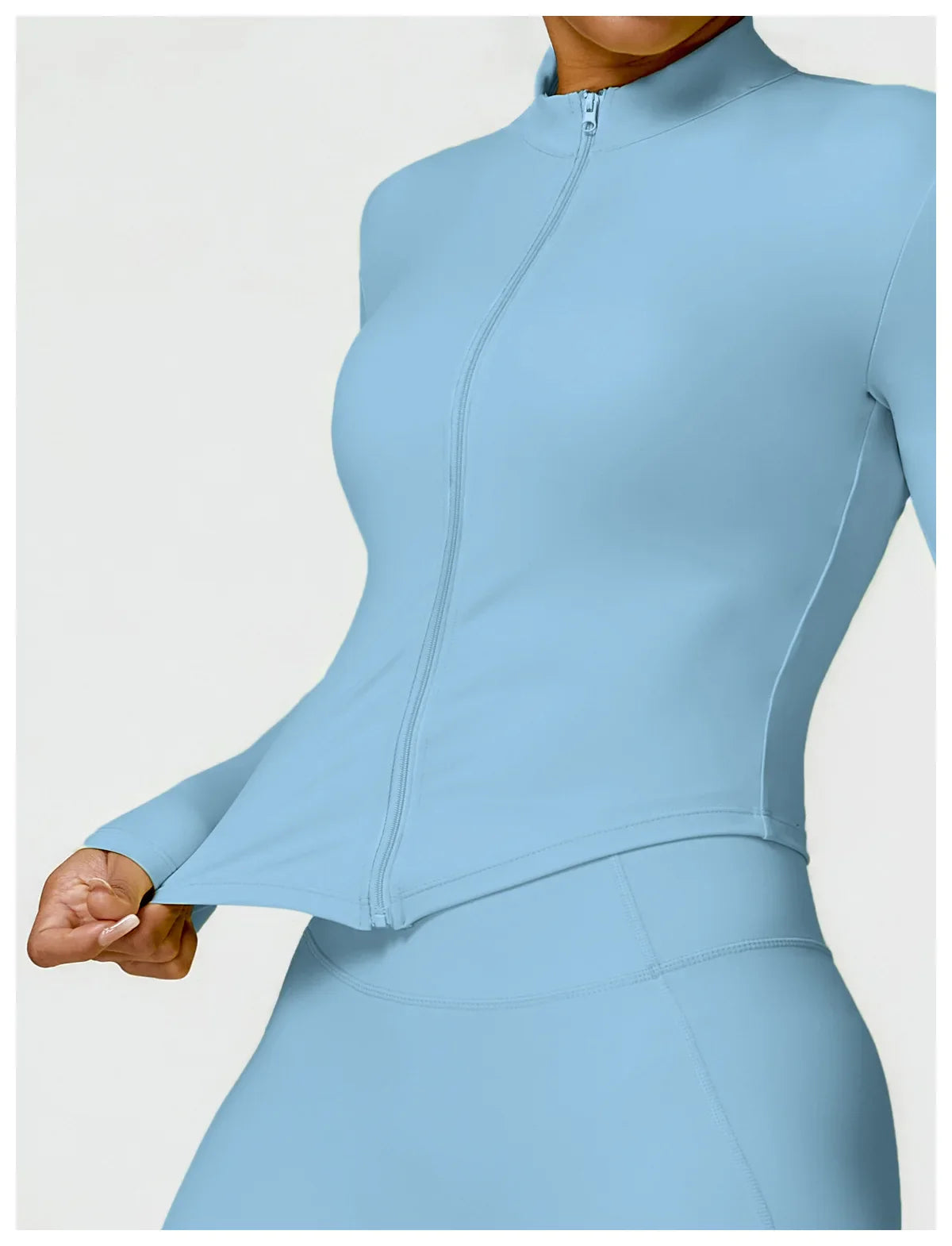 Chaqueta de mujer con cremallera completa y estilo deportivo
