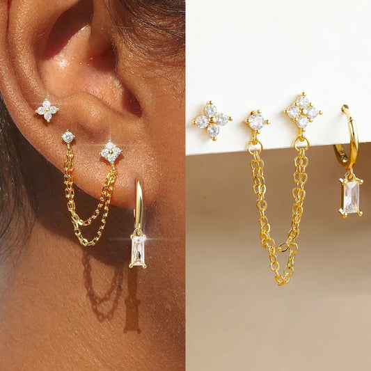 Zodiac Birthstone Earrings Set for Everyday Celestial Style