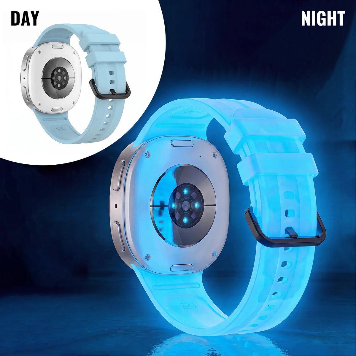 Samsung Galaxy Watch8, 8 Classic & 9 Glow-in-the-Dark Silicone Band
