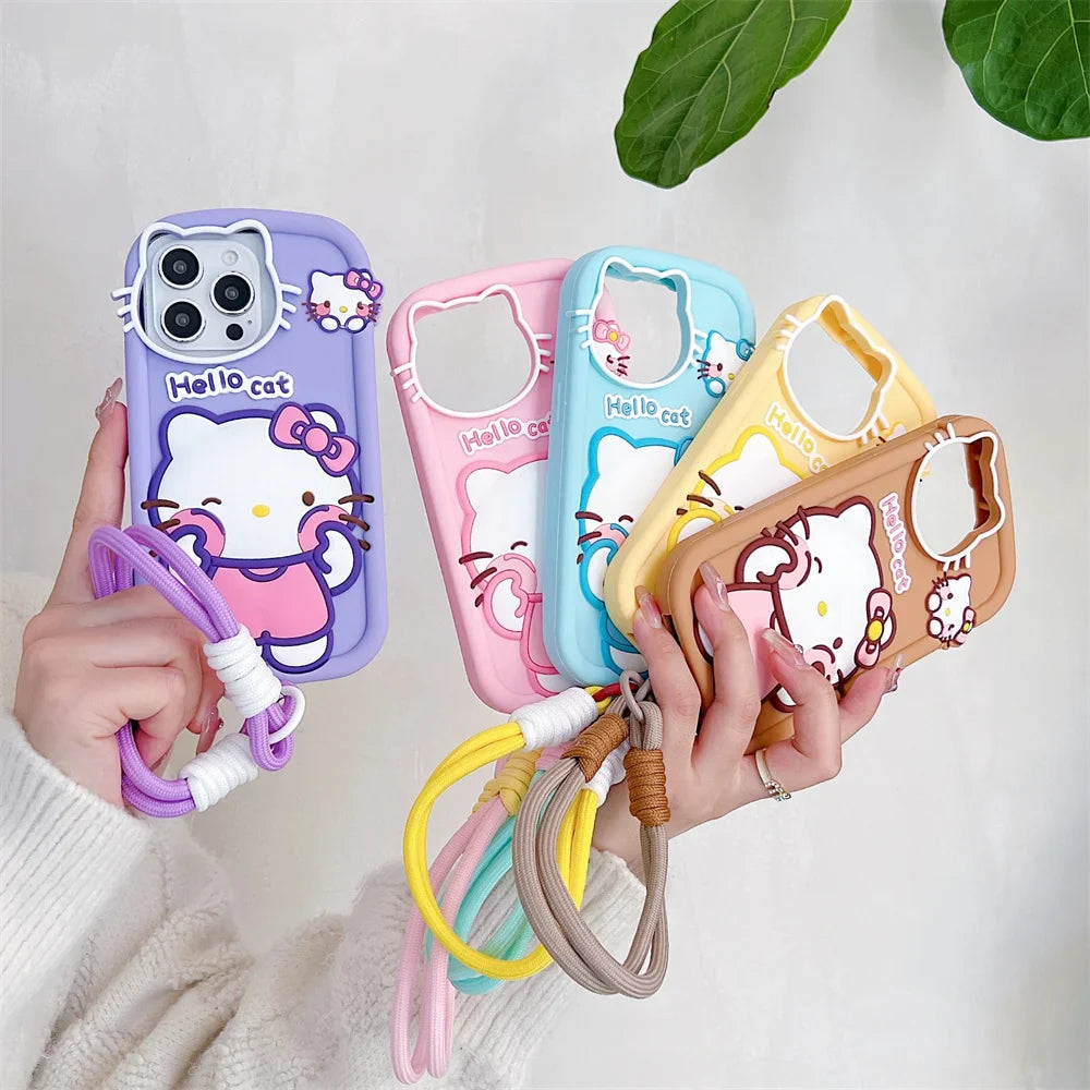 Funda de silicona para teléfono con diseño de dibujos animados de Hello Kitty