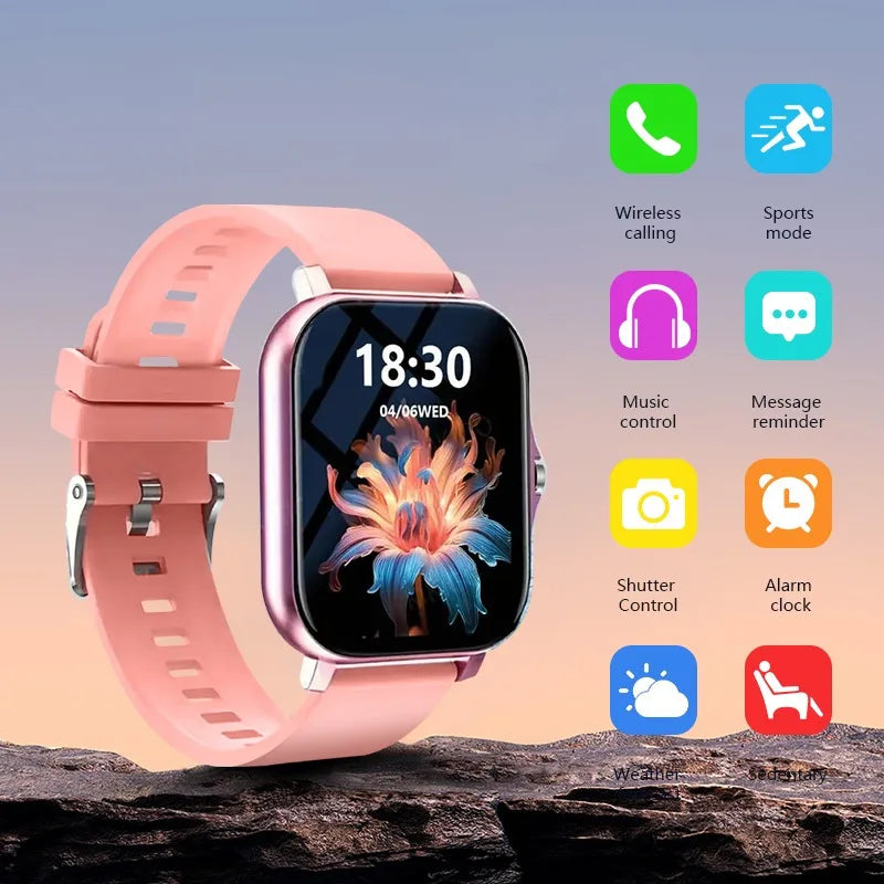Reloj inteligente con pantalla táctil completa de 1.83 pulgadas, reloj deportivo de fitness equipado con función de llamada, calculadora de podómetro, modo deportivo
