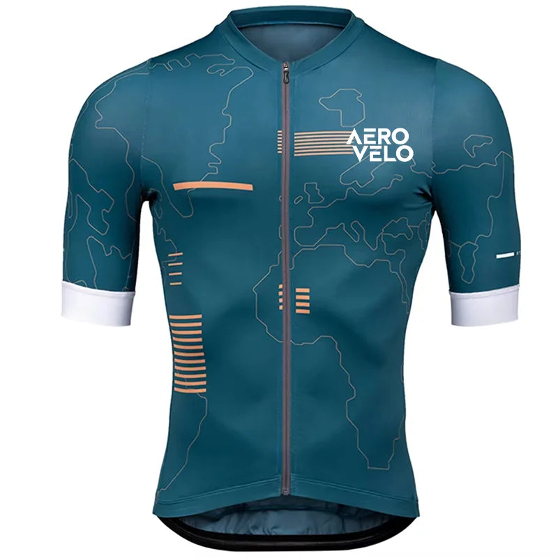 AERO VELO Cycling Jersey Set Men Cycling Clothing Summer Road Training Bike Shirts Suit Bicycle Bib Shorts MTB Uniform