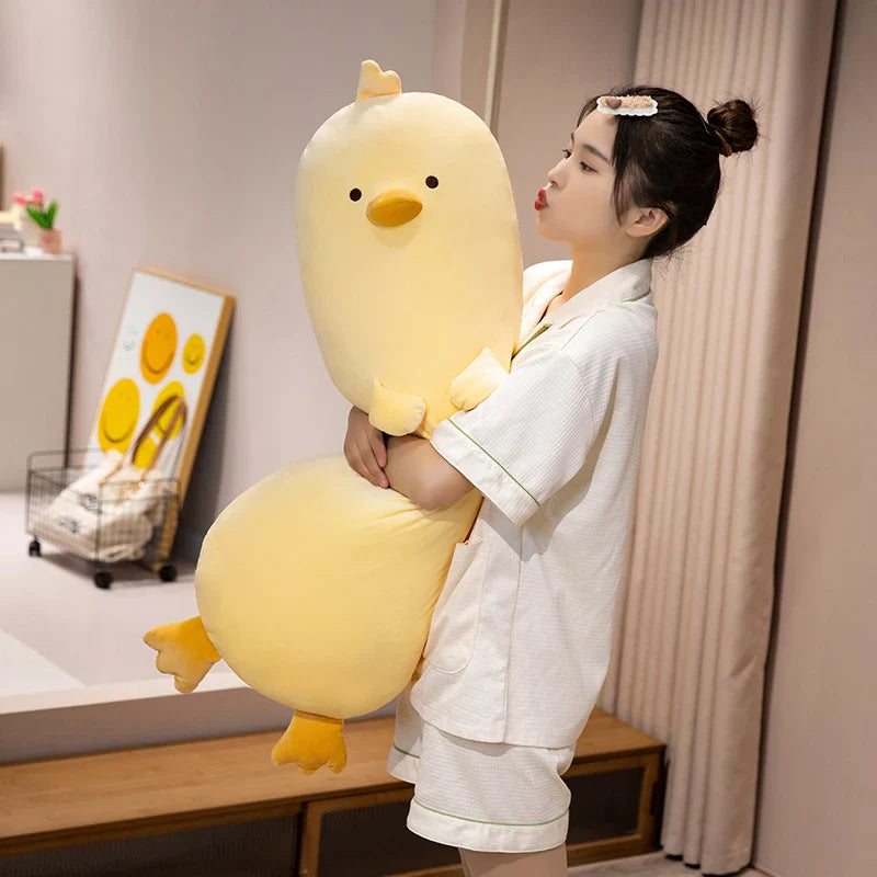 Peluche de almohada de pollo largo