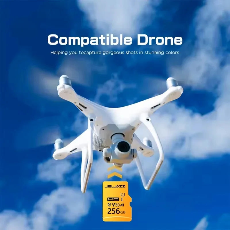 High Speed Micro TF SD Card 128GB 256GB Class 10 U3 V30 Up to 100MB/s for Camera Drone Driving Recorder Waterproof Memory Card