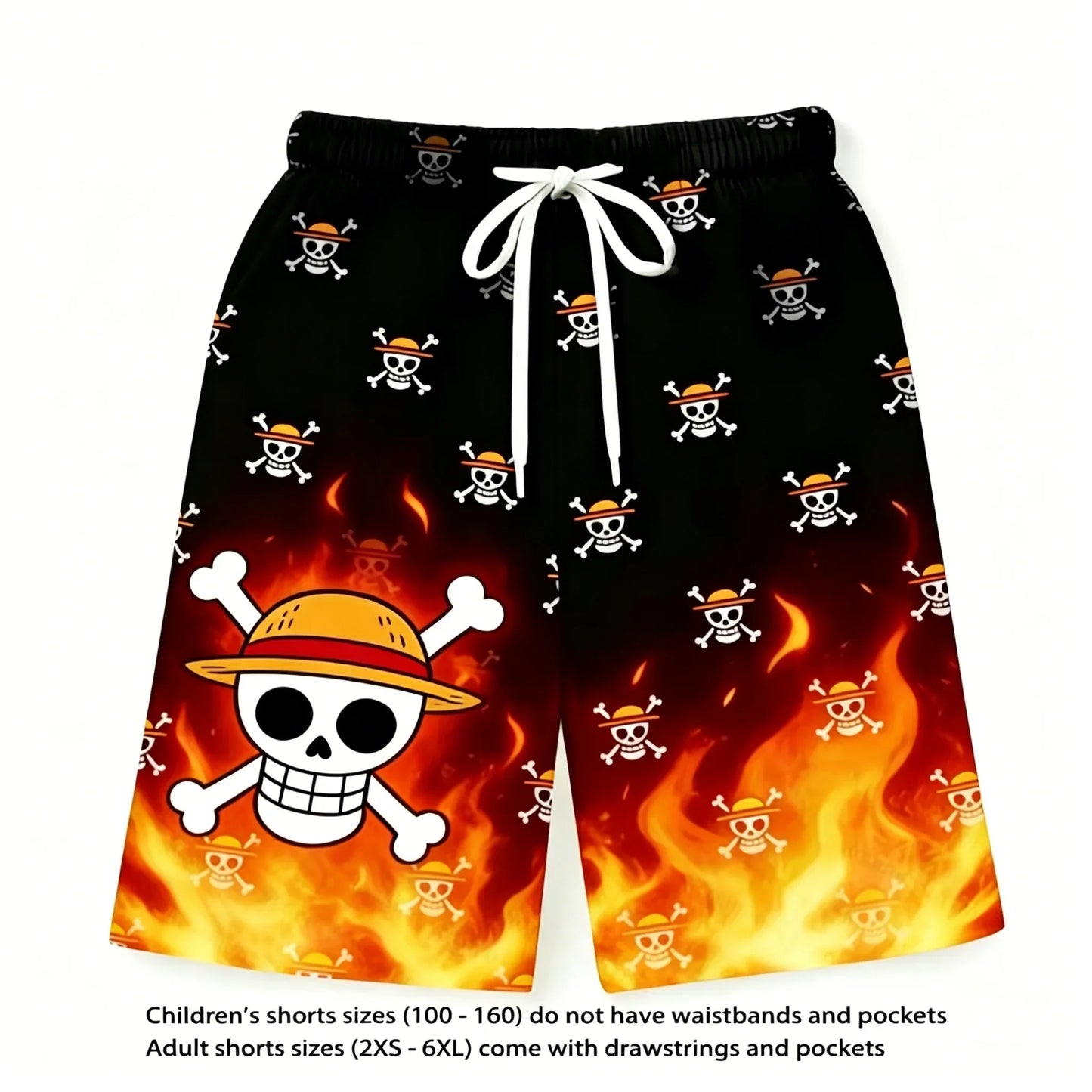One Piece Luffy Anime Printed Short Sleeve T Shirt And Shorts Set Unisex For Children And Adults Stylish Home Sleepwear Suit