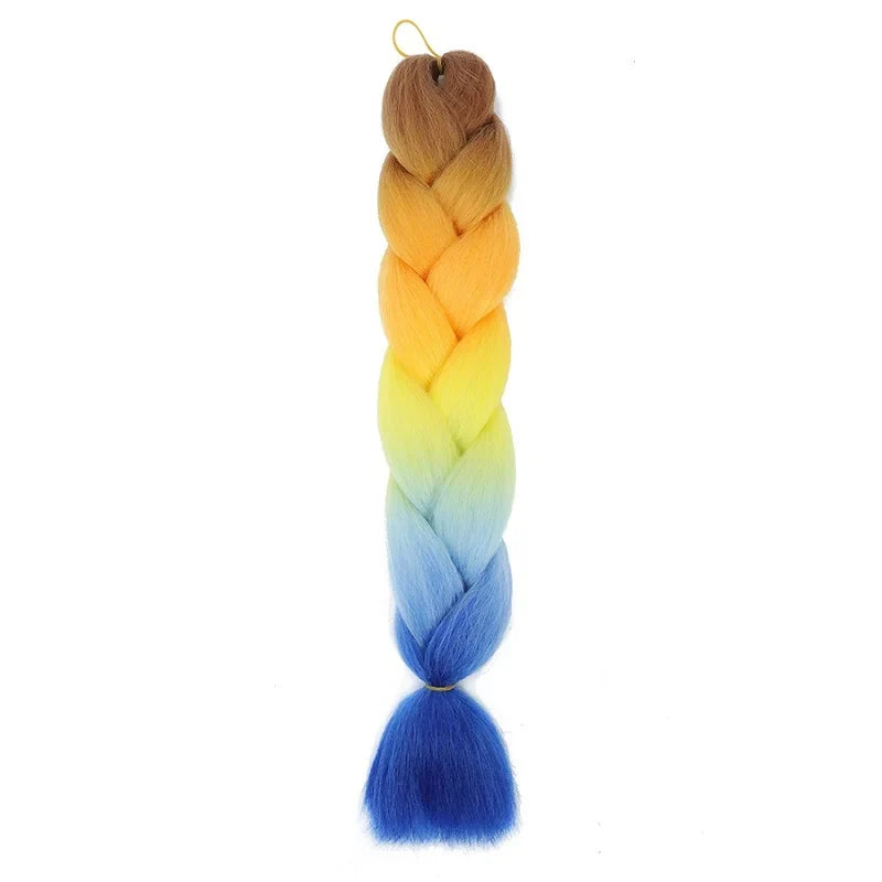 24-Inch Yaki Braids Ombre Jumbo Braiding Hair | Green Synthetic Hair Extensions for DIY Styles