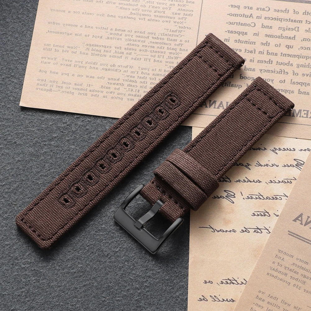 Garmin 18/20/22mm Quick Release Stitched Canvas Nylon Band