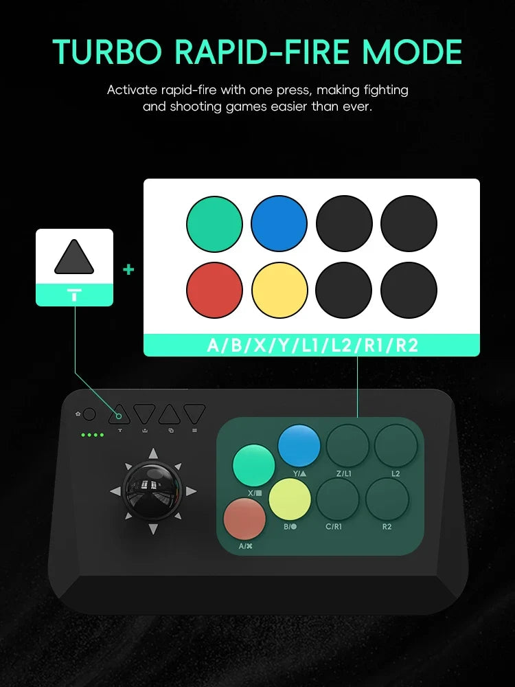 Data Frog Arcade Fighter Stick for Windows IOS Android TV Box Street Fighter Arcade Joystick Support M8 Retro Game Stick