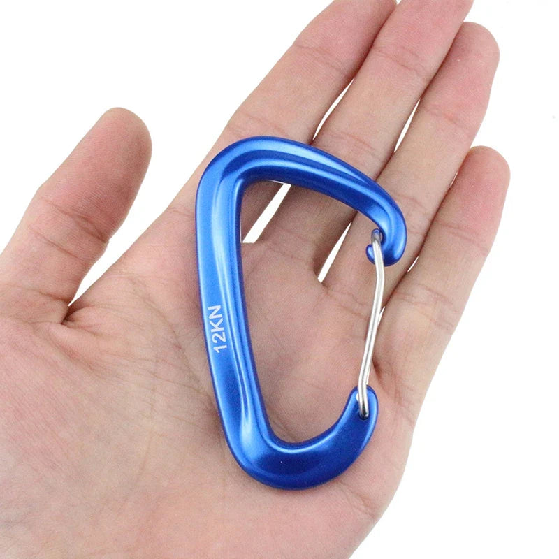 12KN Small Climbing Carabiner D-Shape Mountaineering Buckle Hook
