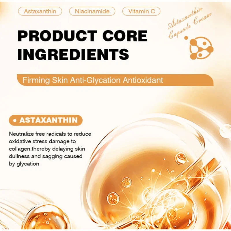 Korean Care Capsule Face Cream With Centella & Astaxanthin, Grape Seed Antioxidant Moisturizer, Soothing Barrier Care Skincare