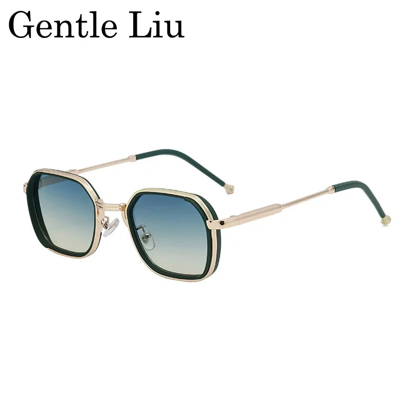 2026 Vintage Steampunk Square Sunglasses Men Polygon Small Metal Frame Sun Glasses Punk Black Eyewear For Male Driving Shades