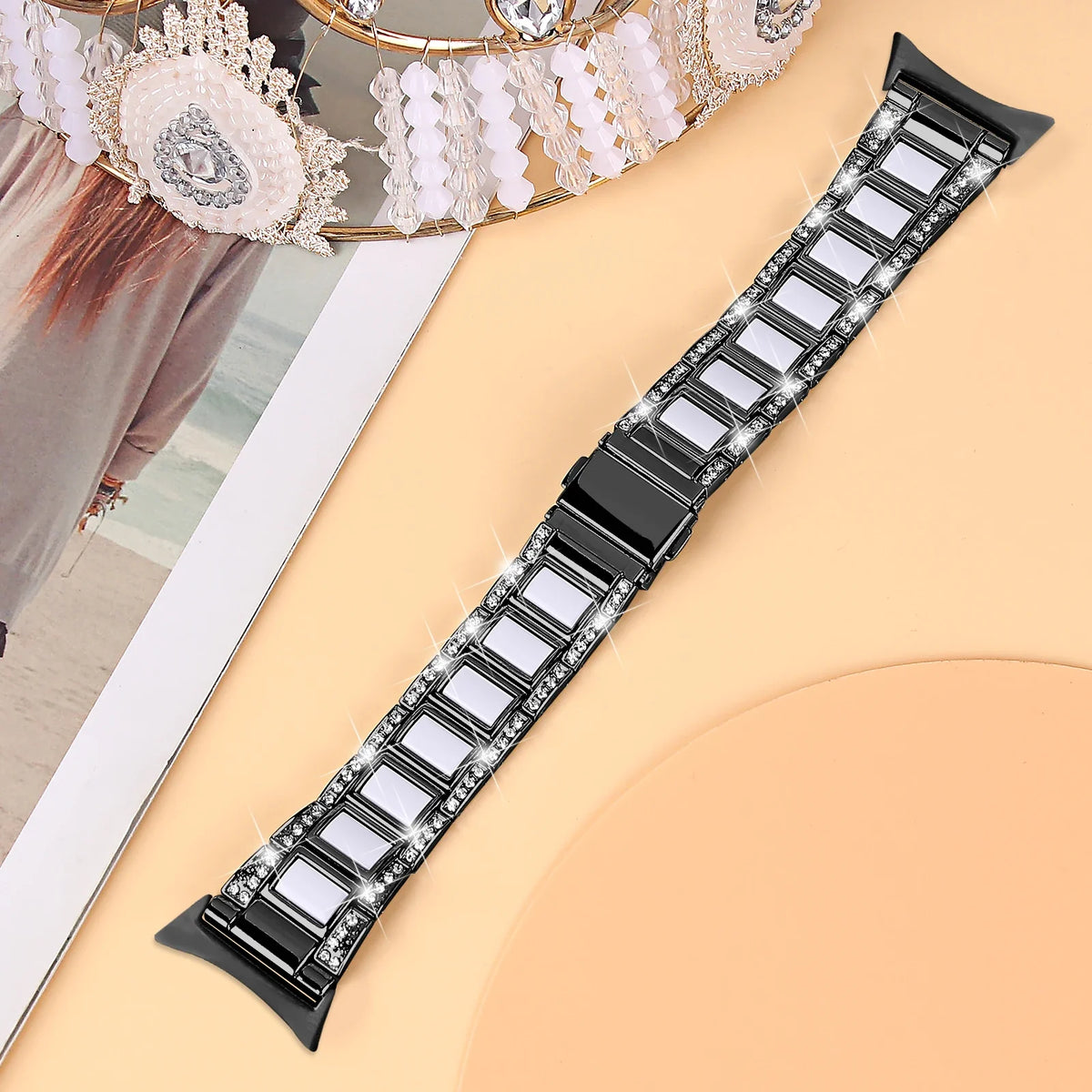 Google Pixel Watch 5, 4 & 3 41mm Resin Inlay Link Bracelet Band